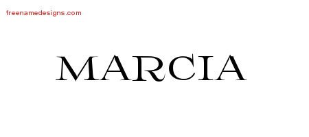 Marcia Flourishes Name Tattoo Designs