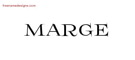 Marge Flourishes Name Tattoo Designs