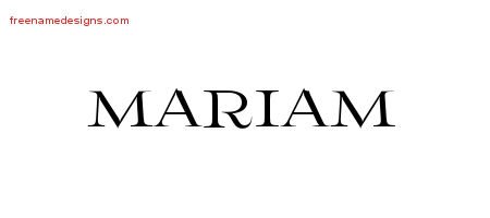 Mariam Flourishes Name Tattoo Designs
