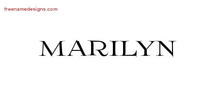 Marilyn Flourishes Name Tattoo Designs