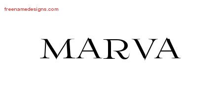 Marva Flourishes Name Tattoo Designs