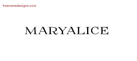 Maryalice Flourishes Name Tattoo Designs