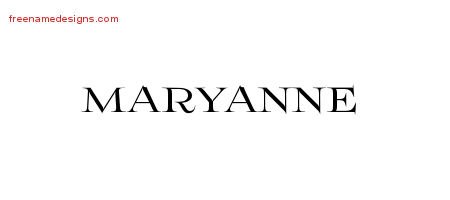 Maryanne Flourishes Name Tattoo Designs