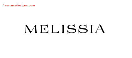 Melissia Flourishes Name Tattoo Designs