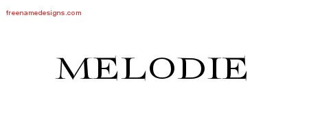 Melodie Flourishes Name Tattoo Designs