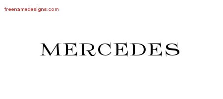 Mercedes Flourishes Name Tattoo Designs