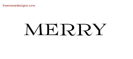 Merry Flourishes Name Tattoo Designs