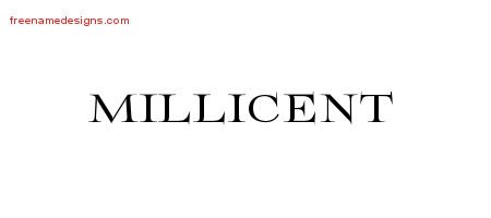 Millicent Flourishes Name Tattoo Designs