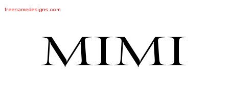 Mimi Flourishes Name Tattoo Designs