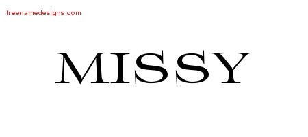 Missy Flourishes Name Tattoo Designs
