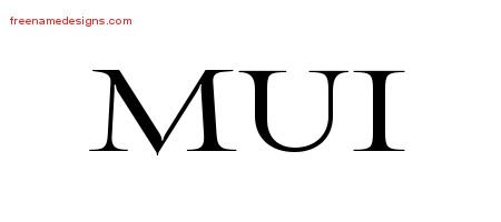 Mui Flourishes Name Tattoo Designs