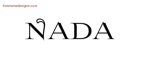 Nada Flourishes Name Tattoo Designs