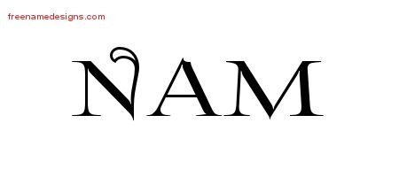 Nam Flourishes Name Tattoo Designs