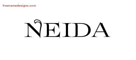 Neida Flourishes Name Tattoo Designs