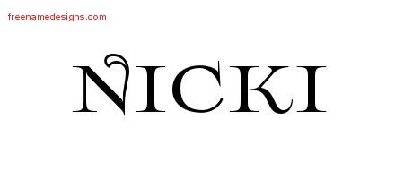 Nicki Flourishes Name Tattoo Designs