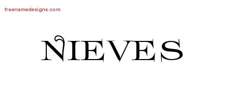 Nieves Flourishes Name Tattoo Designs