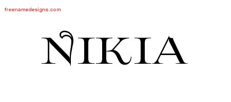 Nikia Flourishes Name Tattoo Designs