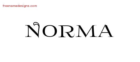 Norma Flourishes Name Tattoo Designs