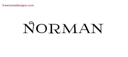 Norman Flourishes Name Tattoo Designs