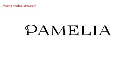 Pamelia Flourishes Name Tattoo Designs
