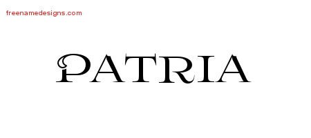 Patria Flourishes Name Tattoo Designs