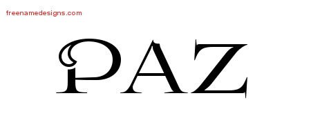 Paz Flourishes Name Tattoo Designs