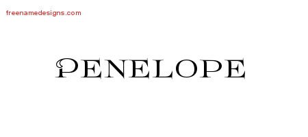 Penelope Flourishes Name Tattoo Designs