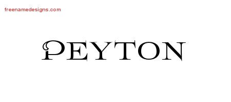 Peyton Flourishes Name Tattoo Designs
