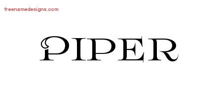 Piper Flourishes Name Tattoo Designs