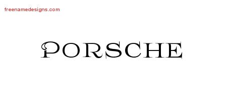 Porsche Flourishes Name Tattoo Designs