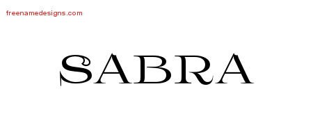 Sabra Flourishes Name Tattoo Designs