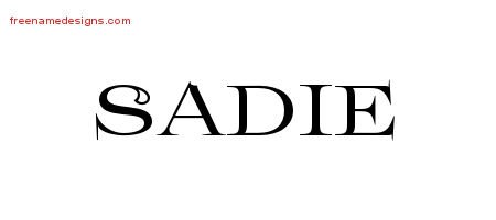 Sadie Flourishes Name Tattoo Designs