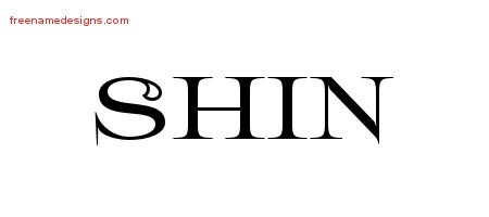 Shin Flourishes Name Tattoo Designs