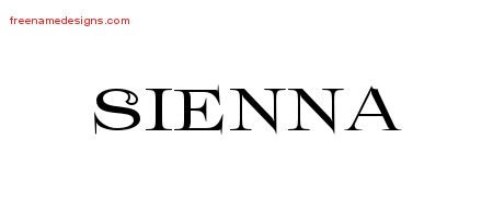 Sienna Flourishes Name Tattoo Designs