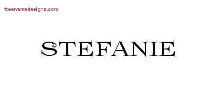 Stefanie Flourishes Name Tattoo Designs