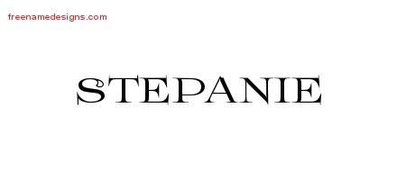 Stepanie Flourishes Name Tattoo Designs