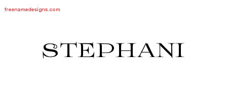 Stephani Flourishes Name Tattoo Designs