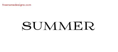 Summer Flourishes Name Tattoo Designs