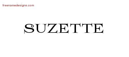 Suzette Flourishes Name Tattoo Designs