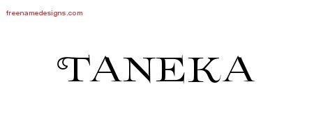 Taneka Flourishes Name Tattoo Designs