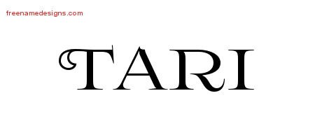 Tari Flourishes Name Tattoo Designs