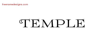 Temple Flourishes Name Tattoo Designs