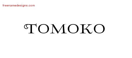 Tomoko Flourishes Name Tattoo Designs