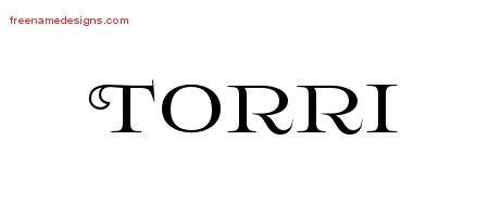 Torri Flourishes Name Tattoo Designs