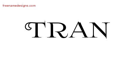 Tran Flourishes Name Tattoo Designs