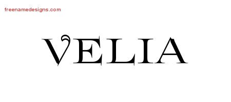 Velia Flourishes Name Tattoo Designs