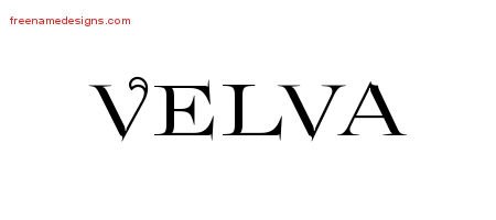 Velva Flourishes Name Tattoo Designs