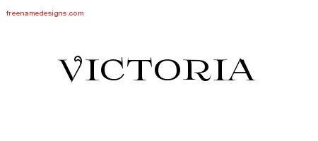 Victoria Flourishes Name Tattoo Designs