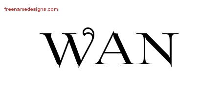 Wan Flourishes Name Tattoo Designs
