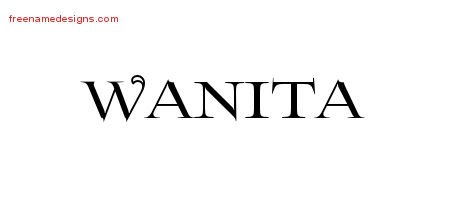 Wanita Flourishes Name Tattoo Designs